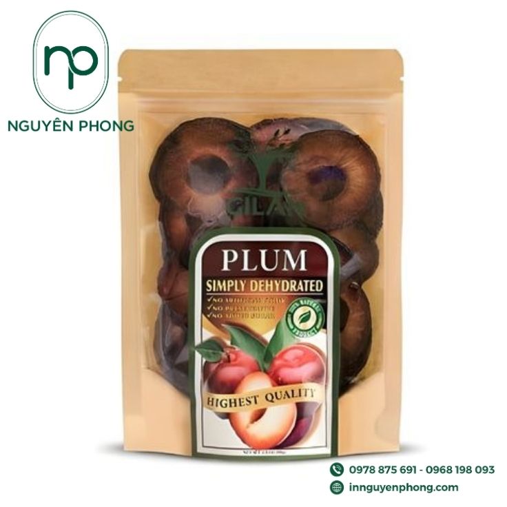 Mẫu tem dán mận sấy nổi bật 